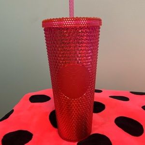 STARBUCKS HOT PINK BLINGED OUT HOLIDAY TUMBLER